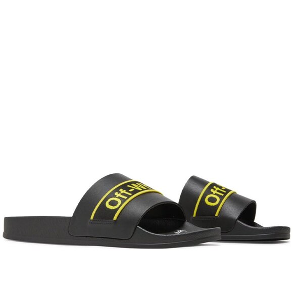 $295 -Off-White Industrial Sliders Black Yellow Slide Men- US 6, EU 39 -Original main image 4